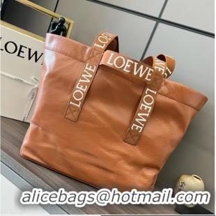 Super Quality Loewe Fold Shopper Tote Bag in Paper Calfskin 052301 Brown 2023