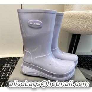 Best Price Balenciaga Patent Rubber Rain Boots Light Purple 0321127