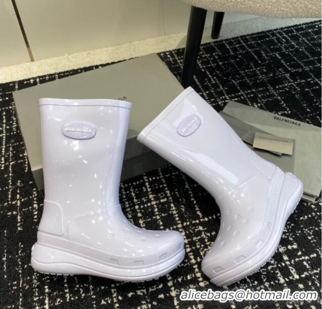 Best Price Balenciaga Patent Rubber Rain Boots Light Purple 0321127