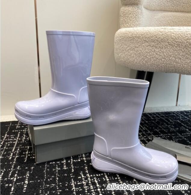 Best Price Balenciaga Patent Rubber Rain Boots Light Purple 0321127