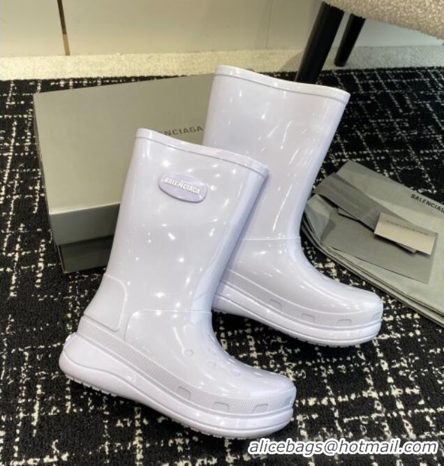 Best Price Balenciaga Patent Rubber Rain Boots Light Purple 0321127