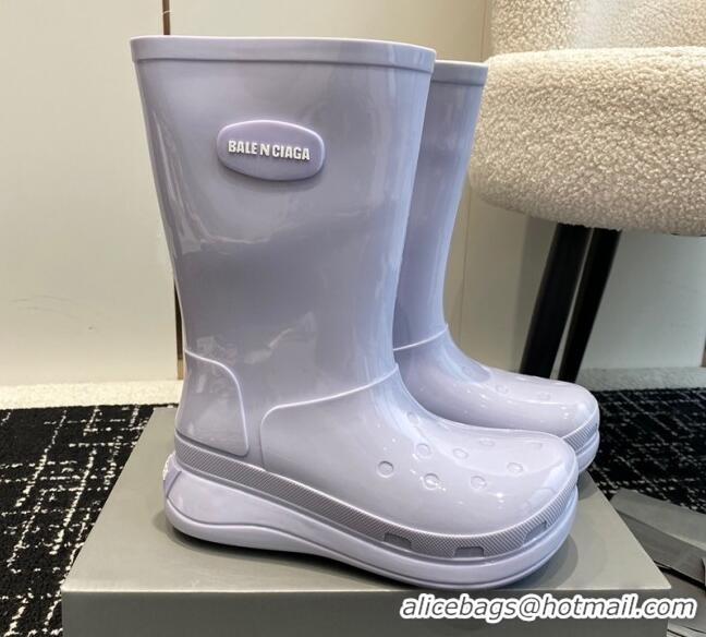 Best Price Balenciaga Patent Rubber Rain Boots Light Purple 0321127