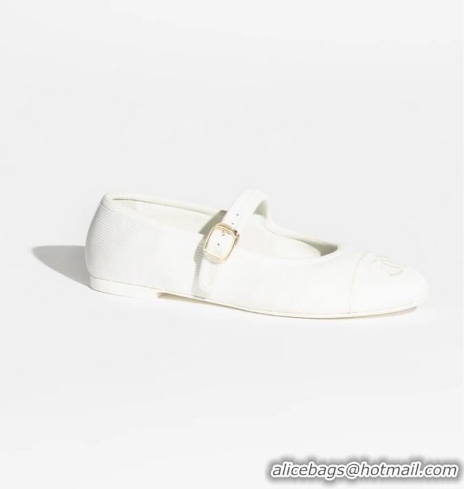 ​High Quality Chanel Mary Janes Shoes in Calfskin Leather CH31108 White