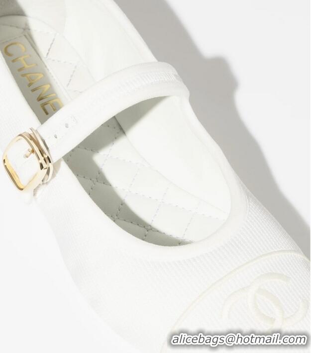 ​High Quality Chanel Mary Janes Shoes in Calfskin Leather CH31108 White