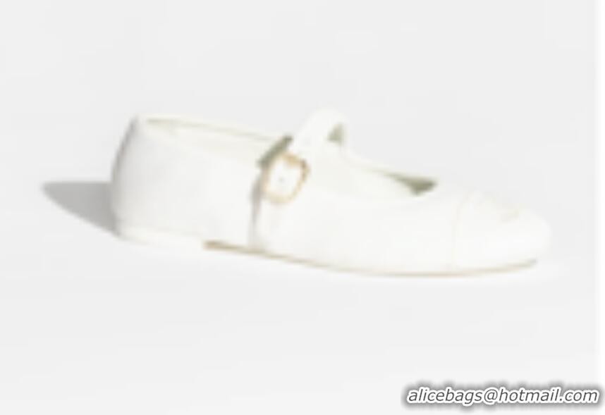 ​High Quality Chanel Mary Janes Shoes in Calfskin Leather CH31108 White