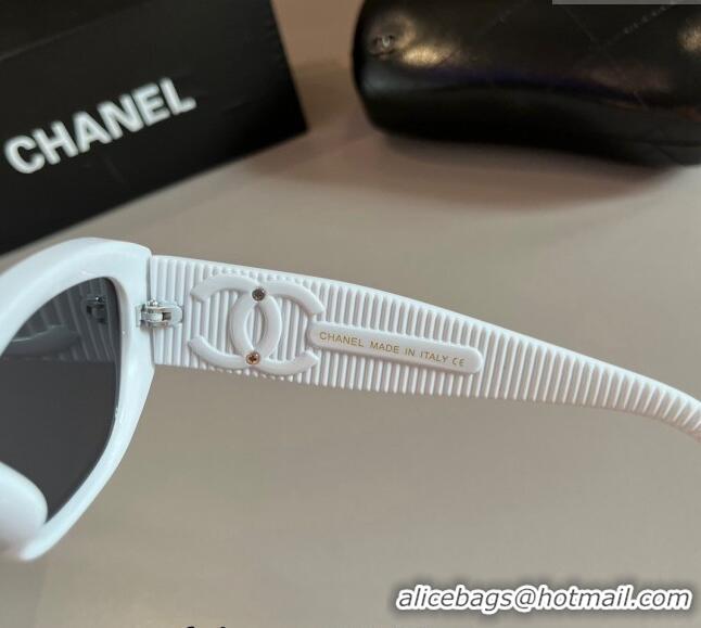 Buy Classic Chanel Sunglasses 030401 White 2024