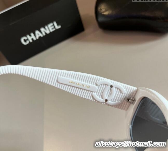 Buy Classic Chanel Sunglasses 030401 White 2024