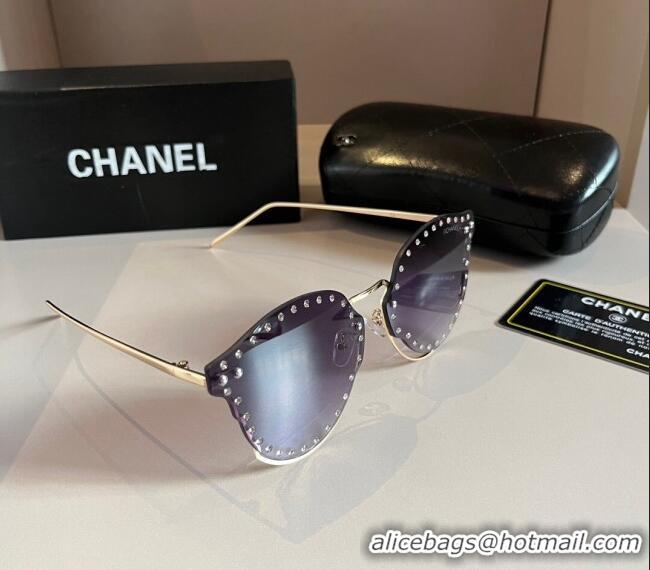 New Arrivals Chanel Sunglasses with Crystals Studs CH0304 2024