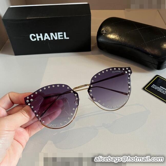 New Arrivals Chanel Sunglasses with Crystals Studs CH0304 2024