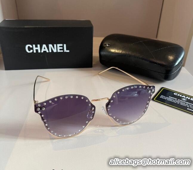 New Arrivals Chanel Sunglasses with Crystals Studs CH0304 2024