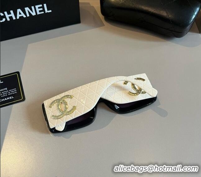 Modern Classic Chanel Quilted Sunglasses 030406 White 2024