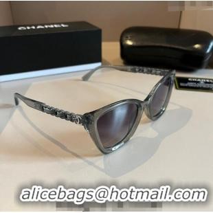 Sumptuous Chanel Sunglasses with Chain 0304 Grey 2024