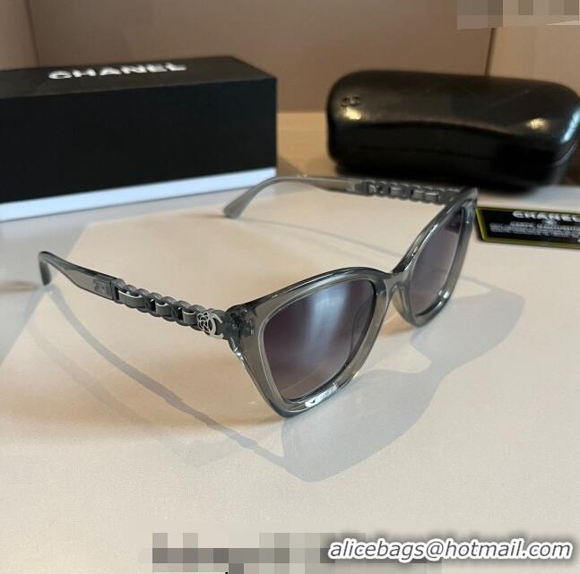 Sumptuous Chanel Sunglasses with Chain 0304 Grey 2024