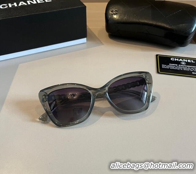 Sumptuous Chanel Sunglasses with Chain 0304 Grey 2024