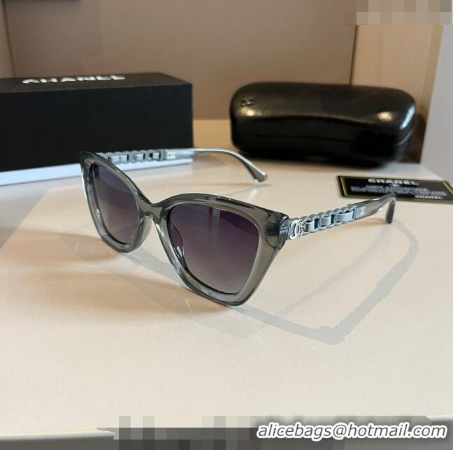 Sumptuous Chanel Sunglasses with Chain 0304 Grey 2024