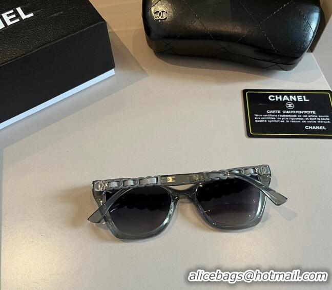 Sumptuous Chanel Sunglasses with Chain 0304 Grey 2024