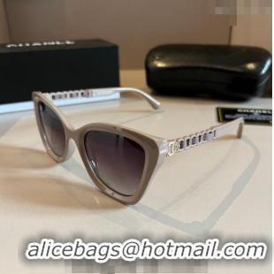 Market Sells Chanel Sunglasses with Chain 0304 Dusty Beige 2024