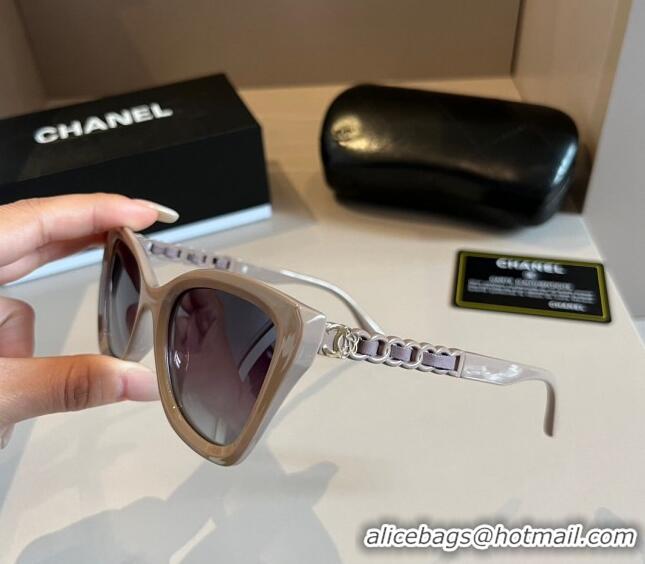 Market Sells Chanel Sunglasses with Chain 0304 Dusty Beige 2024