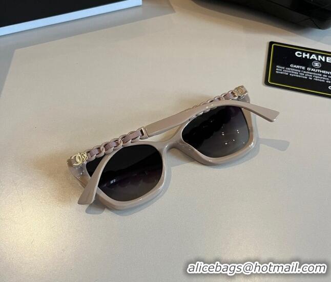 Market Sells Chanel Sunglasses with Chain 0304 Dusty Beige 2024