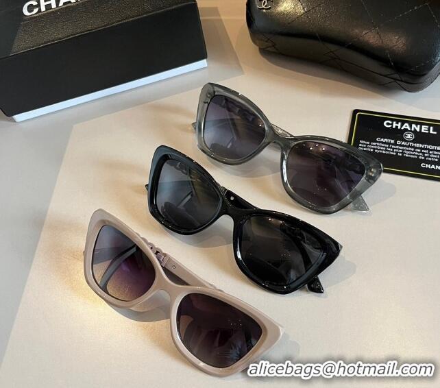 New Release Creation Chanel Sunglasses with Chain 0304 Black 2024