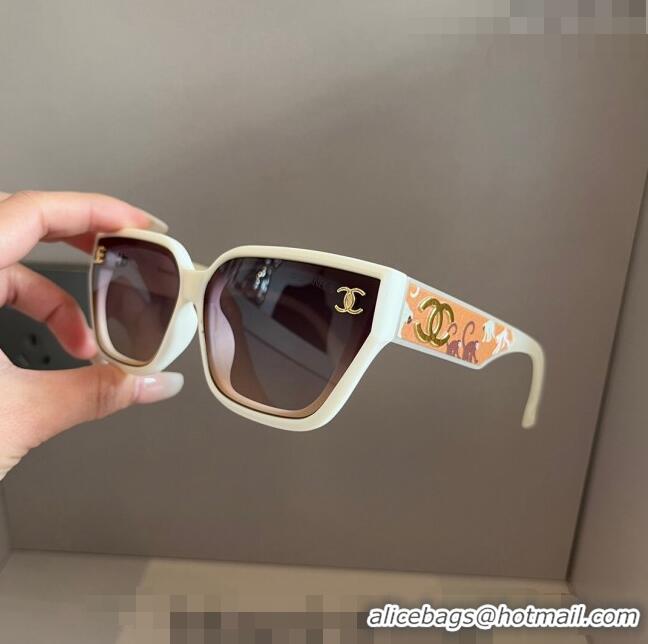 Cheap Classic Chanel Sunglasses with Colored Print 0305 Orange 2024 