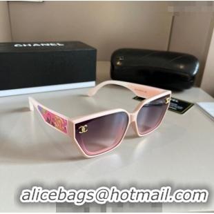 Luxury New Chanel Sunglasses with Colored 0305 Print Pink 2024