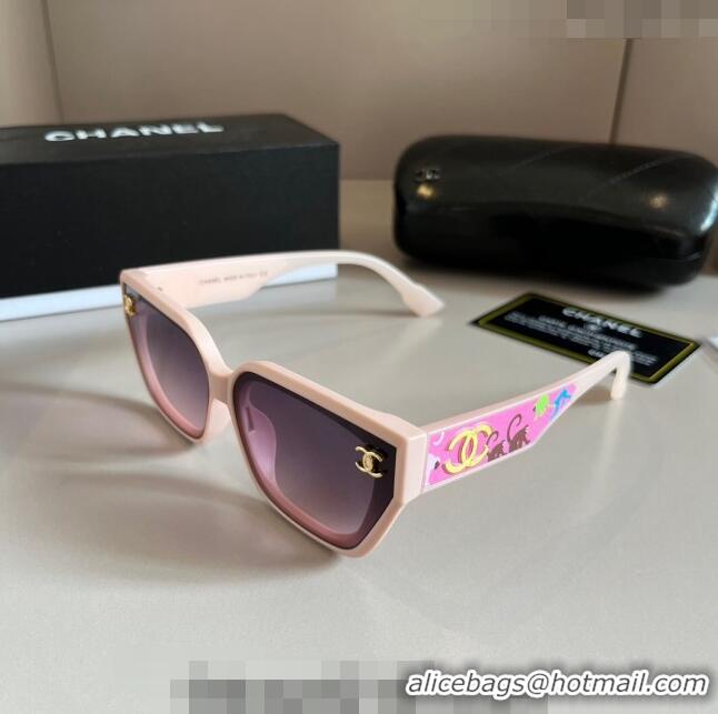 Luxury New Chanel Sunglasses with Colored 0305 Print Pink 2024