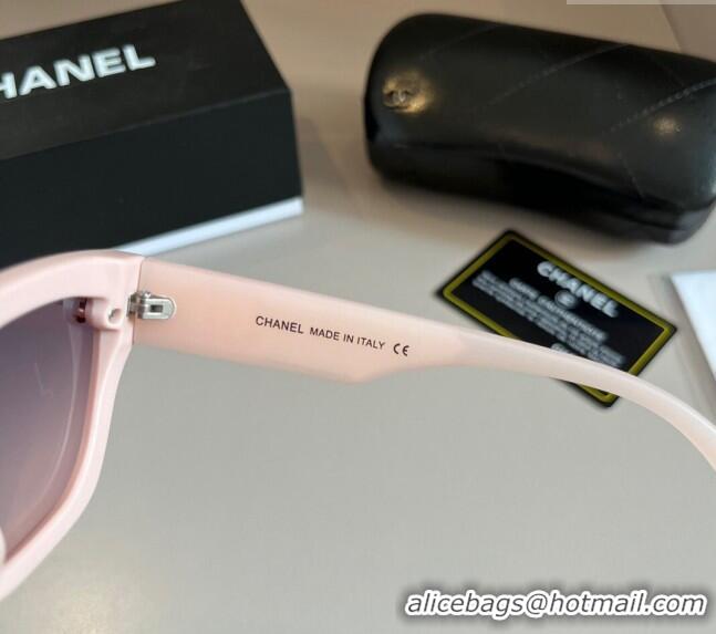 Luxury New Chanel Sunglasses with Colored 0305 Print Pink 2024