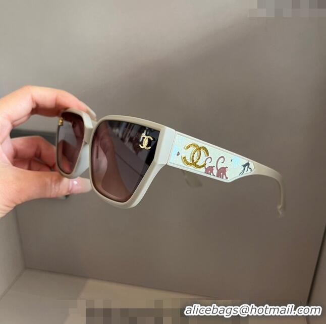 Original Cheap Chanel Sunglasses with Colored Print 0305 Grey 2024