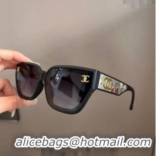 Modern Classic Chanel Sunglasses with Colored Print 0305 Black 2024