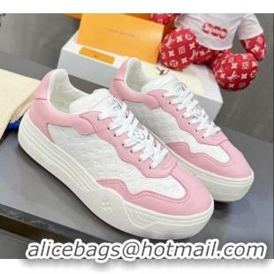 Best Price Louis Vuitton V Groovy Platform Sneakers in Monogram Leather White/Pink 0226115