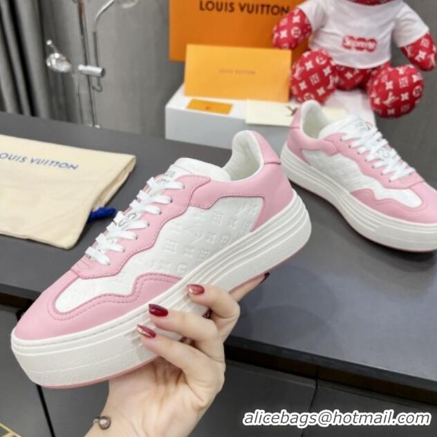 Best Price Louis Vuitton V Groovy Platform Sneakers in Monogram Leather White/Pink 0226115