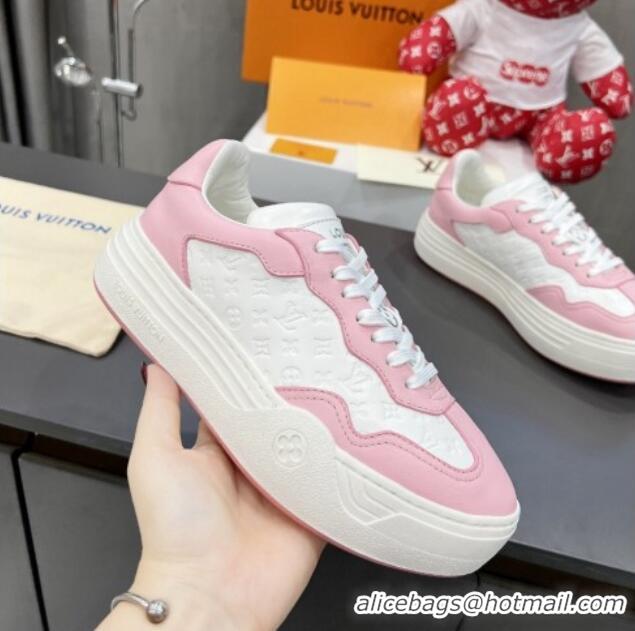 Best Price Louis Vuitton V Groovy Platform Sneakers in Monogram Leather White/Pink 0226115