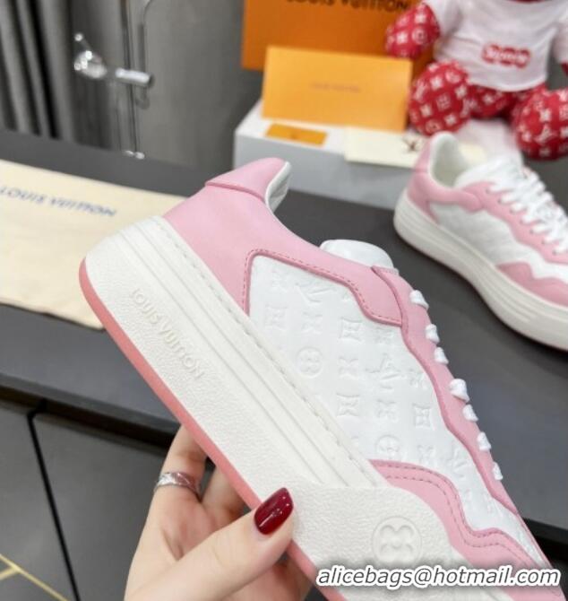 Best Price Louis Vuitton V Groovy Platform Sneakers in Monogram Leather White/Pink 0226115