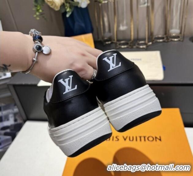 Top Grade Louis Vuitton V Groovy Platform Sneakers in Monogram Leather White/Black 226117