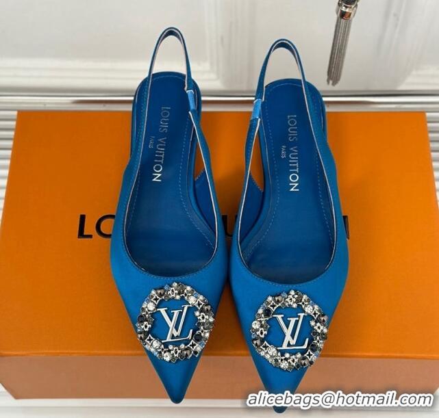 Best Product Louis Vuitton Met Slingback Ballerinas Flat in Satin Blue 226119