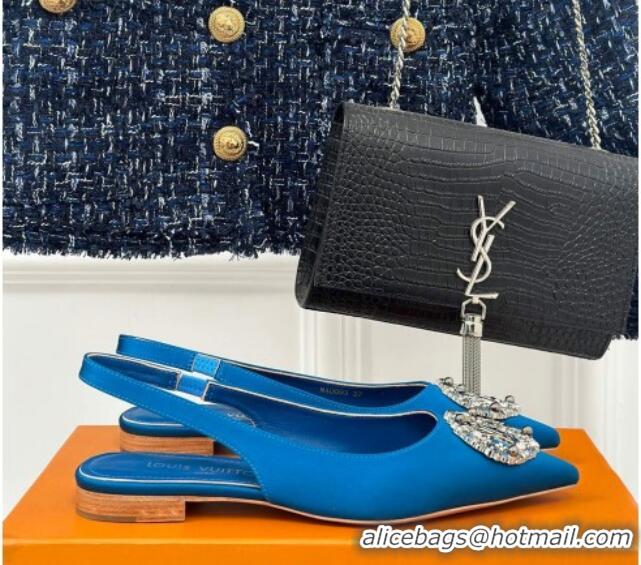 Best Product Louis Vuitton Met Slingback Ballerinas Flat in Satin Blue 226119