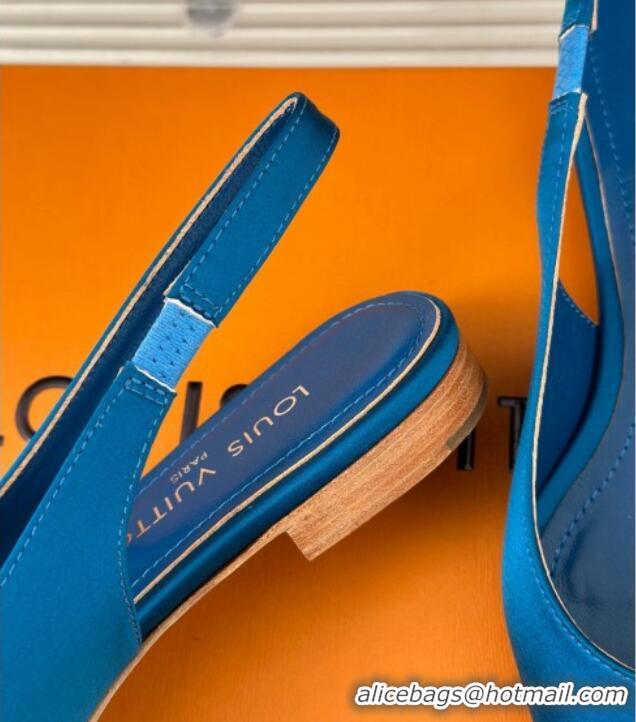 Best Product Louis Vuitton Met Slingback Ballerinas Flat in Satin Blue 226119