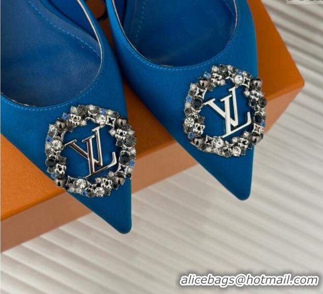 Best Product Louis Vuitton Met Slingback Ballerinas Flat in Satin Blue 226119