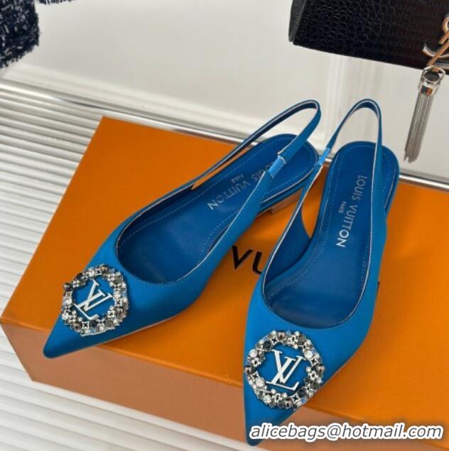 Best Product Louis Vuitton Met Slingback Ballerinas Flat in Satin Blue 226119