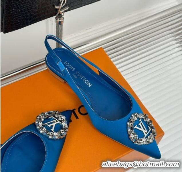 Best Product Louis Vuitton Met Slingback Ballerinas Flat in Satin Blue 226119