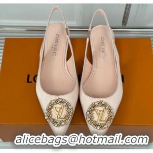 Pretty Style Louis Vuitton Met Slingback Ballerinas Flat in Satin Nude 226121