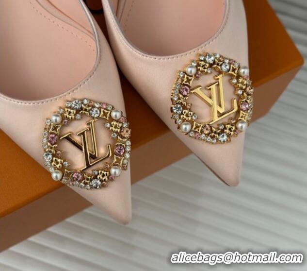 Pretty Style Louis Vuitton Met Slingback Ballerinas Flat in Satin Nude 226121