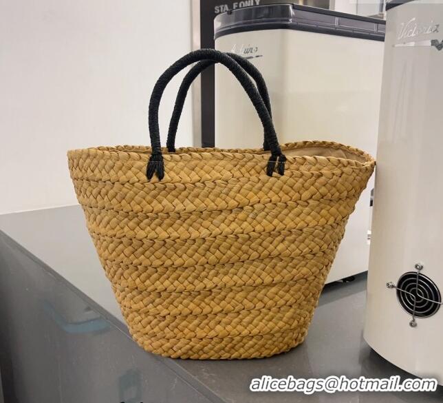 Buy Inexpensive Loewe Raffia Straw Basket Bag 0627 Khaki 2023