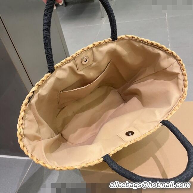 Buy Inexpensive Loewe Raffia Straw Basket Bag 0627 Khaki 2023