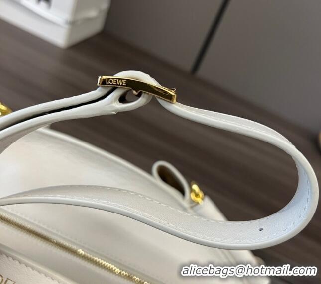 Buy Discount Loewe Small Paseo Bag in Shiny Nappa Calfskin 062247 White 2023