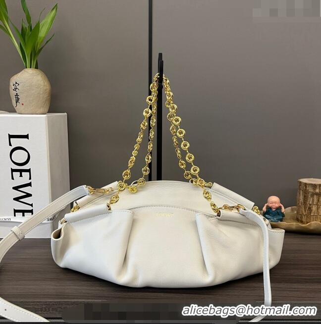 Buy Discount Loewe Small Paseo Bag in Shiny Nappa Calfskin 062247 White 2023