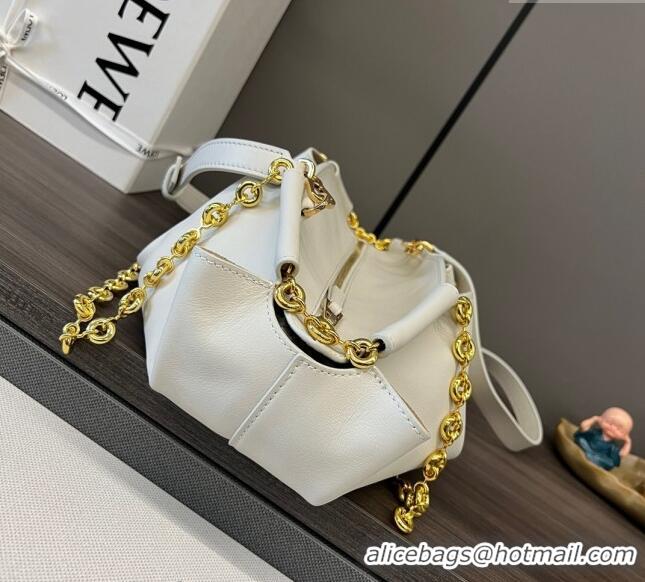 Buy Discount Loewe Small Paseo Bag in Shiny Nappa Calfskin 062247 White 2023