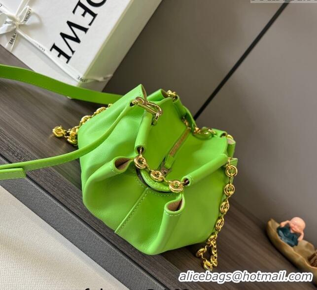 Promotional Loewe Small Paseo Bag in Shiny Nappa Calfskin 062247 Green 2023