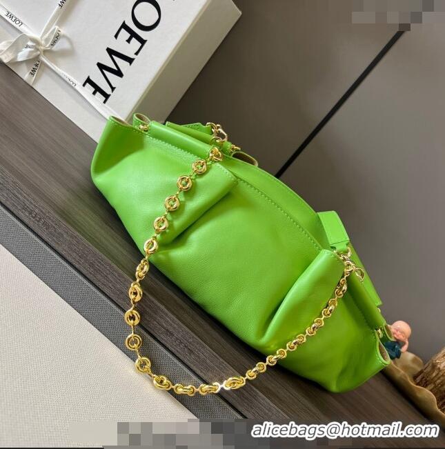 Promotional Loewe Small Paseo Bag in Shiny Nappa Calfskin 062247 Green 2023